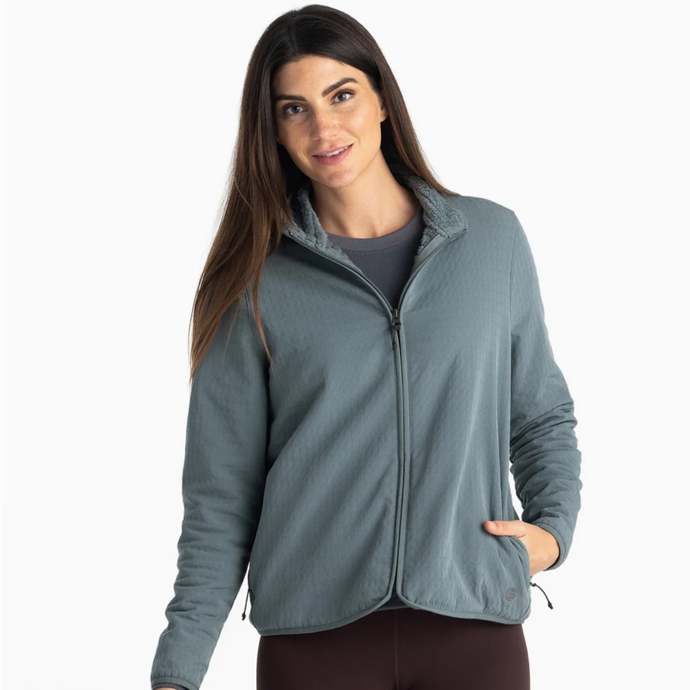 NEW Free Fly fleece jacket in Stormy Sea light blue color
